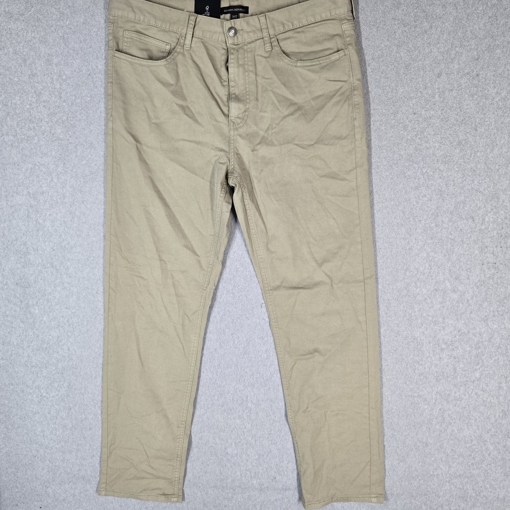 Banana Republic Men Pants 36X32 Tan Chino Twill Pants Slim 30" Inseam NWT